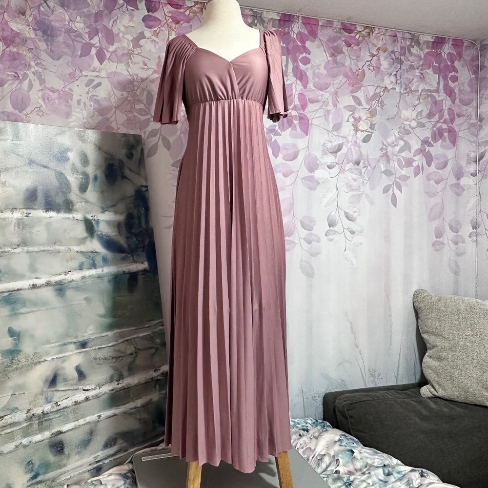 ASOS Cap Sleeve Maxi Dress Rose Pink Size 6